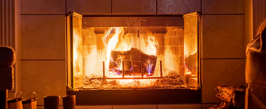 Mendota Hearth Landscape Fireplace Installation in White Plains, New York